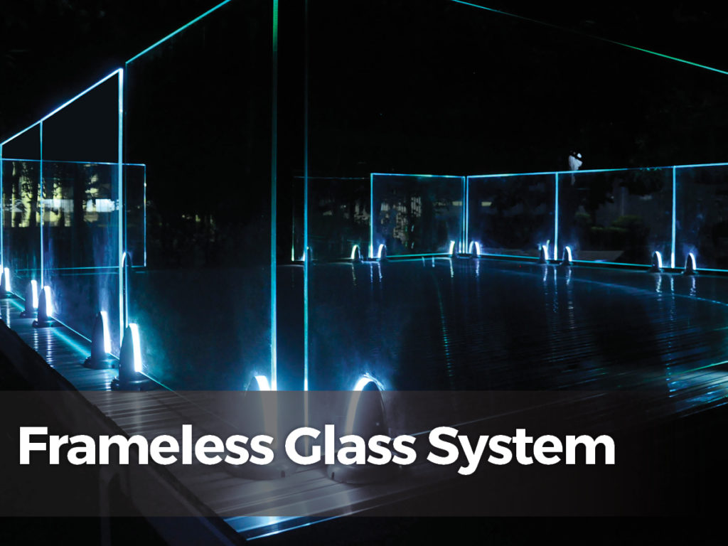 Ready Rail with LED illuminated glass wall 